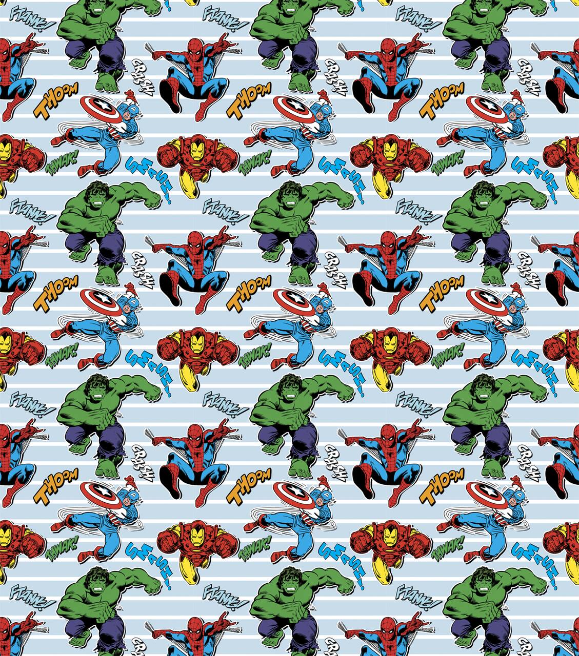 Marvel® Retro Comics Heroes Unite Cotton Fabric